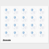 Minimalistische Blue Balloon Boy 2e verjaardagsfee Ronde Sticker (Vel)