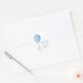 Minimalistische Blue Balloon Boy 2e verjaardagsfee Ronde Sticker (Envelop)