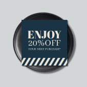 Minimalistische Blue Beige Stripes Holiday Coupon