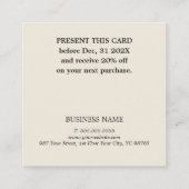 Minimalistische Blue Beige Stripes Holiday Coupon (Achterkant)