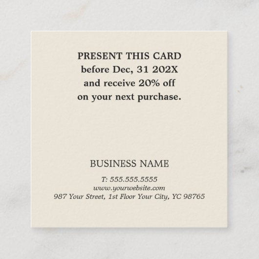 Minimalistische Blue Beige Stripes Holiday Coupon (Achterkant)