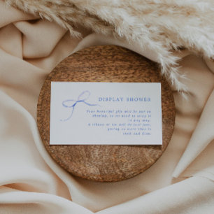 Minimalistische Blue Bow Vrijgezellenfeest Display Informatiekaartje