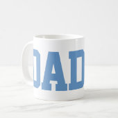Minimalistische Blue Daddy-typografie Koffiemok (Voorkant links)