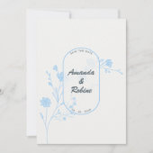 Minimalistische Blue Floral bruiloft uitnodiging (Voorkant)