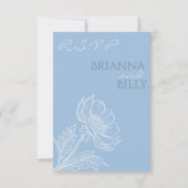 Minimalistische Blue Floral Wedding RSVP-Kaart Bedankkaart (Achterkant)