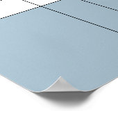 Minimalistische Blue Horizon Line Art Poster (Hoek)