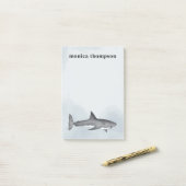 Minimalistische Blue Ocean Shark Custom Post-it® Notes (Op bureau)
