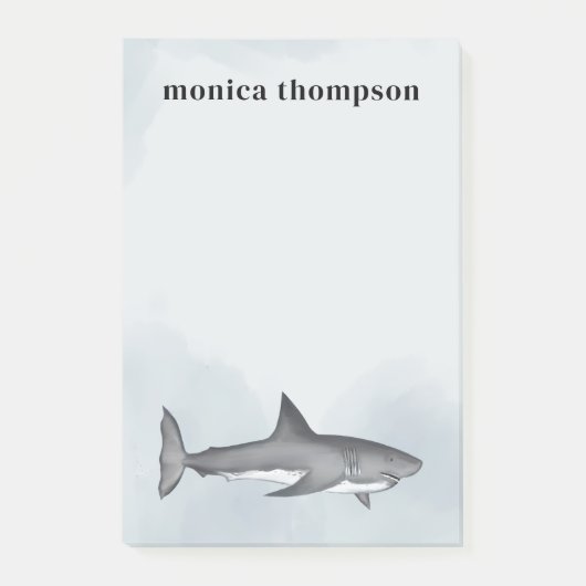 Minimalistische Blue Ocean Shark Custom Post-it® Notes (Voorkant)