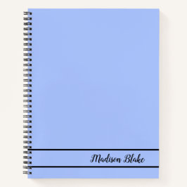 Minimalistische Blue Pastel Plain  naam Notitieboek