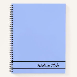 Minimalistische Blue Pastel Plain  naam Notitieboek