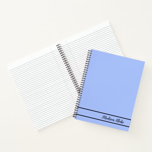Minimalistische Blue Pastel Plain  naam Notitieboek (Binnen)