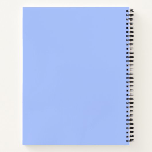 Minimalistische Blue Pastel Plain  naam Notitieboek (Achterkant)