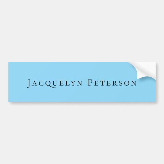 Minimalistische Blue Plain Elegant Modern Bumpersticker (Voorkant)
