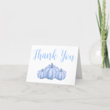 Minimalistische Blue Pumpkin Herfst Baby shower