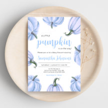 Minimalistische Blue Pumpkin Herfst Baby shower