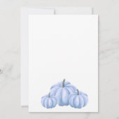 Minimalistische Blue Pumpkin Herfst Baby shower Kaart (Achterkant)