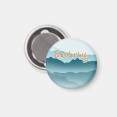 Minimalistische Blue Rolling Mountains Natuur lief Magneet (Voorkant / Achterkant)