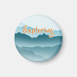 Minimalistische Blue Rolling Mountains Natuur lief Magneet