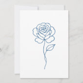 Minimalistische Blue Roos Line Art Poster Kaart (Voorkant)
