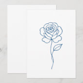Minimalistische Blue Roos Line Art Poster Kaart (Voorkant / Achterkant)