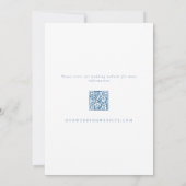 Minimalistische Blue  Seashell QR Code Wedding Kaart (Achterkant)