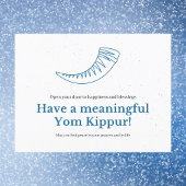 Minimalistische Blue Shofar betekenisvol Jom Kipoe Briefkaart