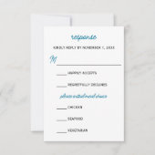 Minimalistische Blue Snow Wedding RSVP-Kaart RSVP Kaartje (Voorkant)