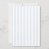 Minimalistische Blue Stripe Cross doop uitnodiging (Achterkant)
