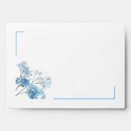 Minimalistische Blue Subtle Waterverf Forget-Me-No Envelop
