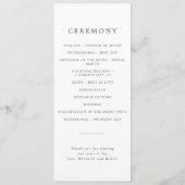 Minimalistische Blue Thistle bruiloft Programmakaart (Achterkant)