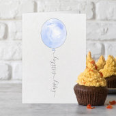 Minimalistische Blue Waterverf Balloon Happy Birth Kaart