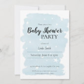 Minimalistische Blue Waterverf Boy Baby shower Kaart (Voorkant)