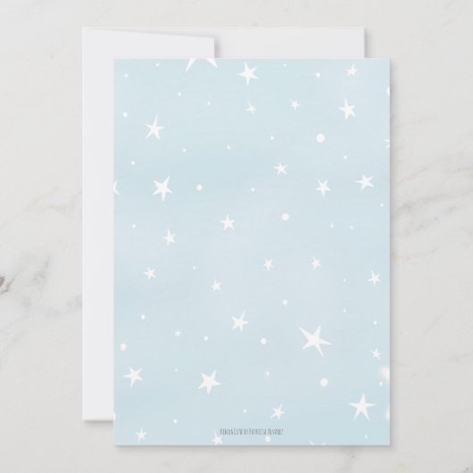Minimalistische Blue Waterverf Boy Baby shower Kaart (Achterkant)
