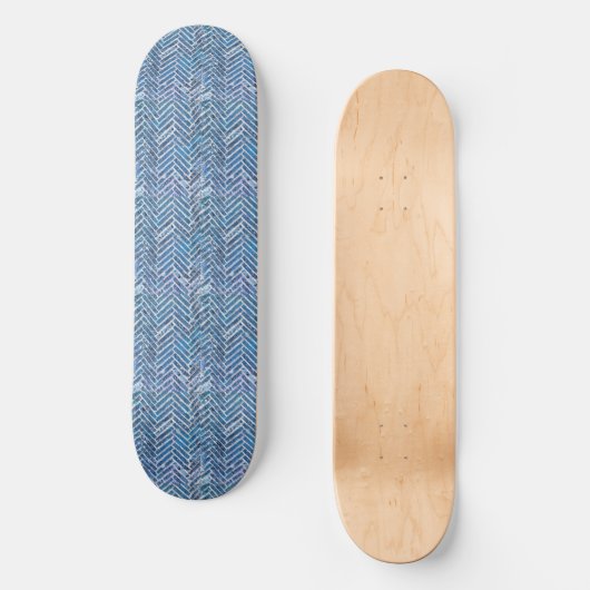 Minimalistische Blue Wave Persoonlijk Skateboard (Voorkant)