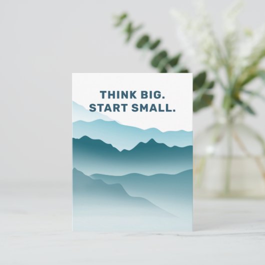 Minimalistische Blue Wavy Mountains inspirerend ci Briefkaart (Staand voorkant)
