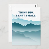 Minimalistische Blue Wavy Mountains inspirerend ci Briefkaart (Voorkant / Achterkant)