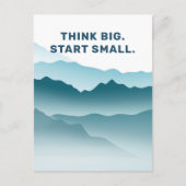 Minimalistische Blue Wavy Mountains inspirerend ci Briefkaart (Voorkant)