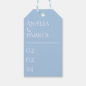 Minimalistische Blue Wedding Gift Labels Cadeaulabel (Achterkant)