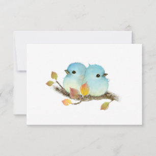 Minimalistische Bluebirds Wildlife Blank Notecards Bedankkaart