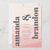 Minimalistische Blush & Bloom Bold Script Fotobrui Kaart (Voorkant)