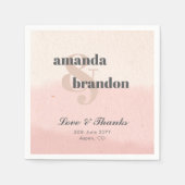 Minimalistische Blush & Bloom Bold Script Liefde & Servet (Voorkant)