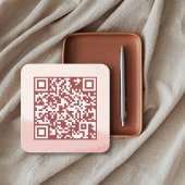 Minimalistische Blush & Bloom Bold Script QR-code Informatiekaartje