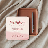 Minimalistische Blush & Bloom Bold Script QR-code Informatiekaartje