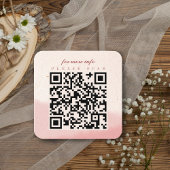 Minimalistische Blush Bloom Bold Script QR Code We Informatiekaartje