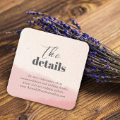 Minimalistische Blush Bloom Bold Script QR Code We Informatiekaartje