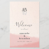 Minimalistische Blush Bloom Bold Script Wedding Pr (Voorkant)
