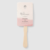 Minimalistische Blush Bloom Bold Script Wedding Pr Handwaaier (Voorkant)