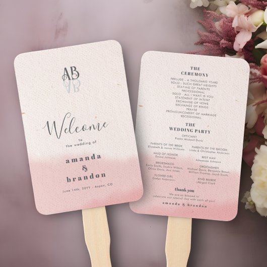 Minimalistische Blush Bloom Bold Script Wedding Pr Handwaaier