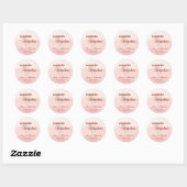 Minimalistische Blush & Bloom Bold Script Wedding  Ronde Sticker (Vel)