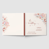 Minimalistische Blush Boho Floral bruiloft gastenb Gastenboek (Volledig)